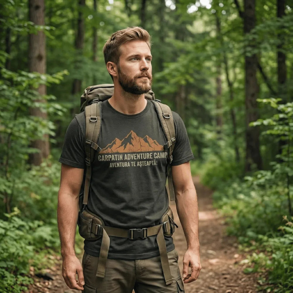 Tricou Carpatin Mountain Call – Vintage Charcoal